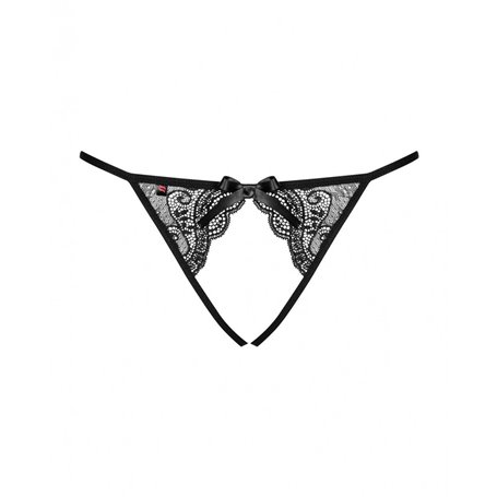 Tanga Obsessive Miamor crotchless panties Noir Dentelle L/XL