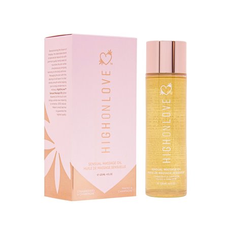 Huile de massage érotique Highonlove 120 ml Champagne aux fraises