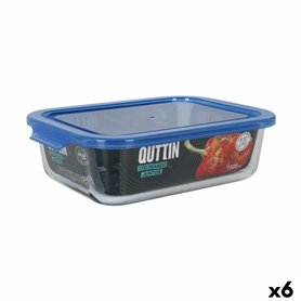 Boîte à repas rectangulaire avec couvercle Quttin Bleu Rectangulaire 23 x 17