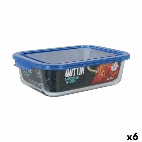 Boîte à repas rectangulaire avec couvercle Quttin Bleu Rectangulaire 23 x 17