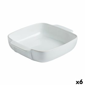 Plat de Four Pyrex Signature Blanc Céramique Carré 29 x 24 x 7 cm (6 Unités)