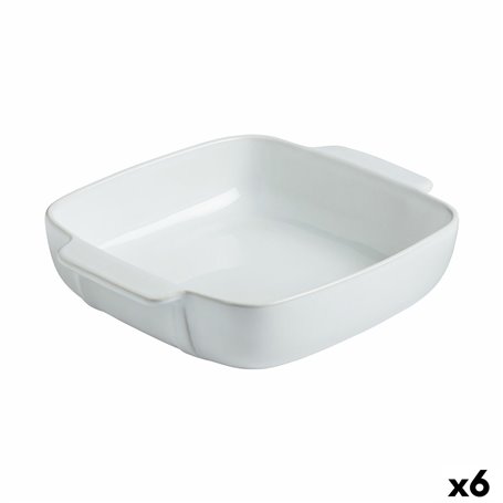 Plat de Four Pyrex Signature Blanc Céramique Carré 29 x 24 x 7 cm (6 Unités)