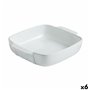 Plat de Four Pyrex Signature Blanc Céramique Carré 29 x 24 x 7 cm (6 Unités)