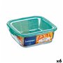 Panier-repas carré avec couvercle Luminarc Keep'n Lagon 760 ml 13 x 6 cm Turquoise verre (6 Unités)