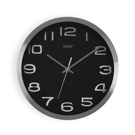 Horloge Murale Versa Noir Aluminium (4 x 30 x 30 cm)