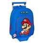Cartable à roulettes Super Mario Play Bleu Rouge 28 x 34 x 10 cm