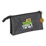 Trousse Fourre-Tout Triple Teenage Mutant Ninja Turtles Noir Gris 22 x 12 x 3 cm