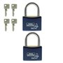 Set de 2 cadenas - BURG WACHTER - DUO 460 Ni 40 SB - Inox marin, double verrouillage