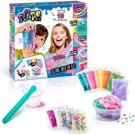 CANAL TOYS - Slime - Mix'in Kit - Pack 10 Slimes pour Enfant de 6 ans et plus - Multicolore