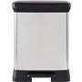 Poubelle Rectangle - DECO BIN - CURVER - 50L - Design élégant - 39 x 29 x 51 cm - Gris métallisé