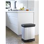 Poubelle Rectangle - DECO BIN - CURVER - 50L - Design élégant - 39 x 29 x 51 cm - Gris métallisé