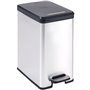 Poubelle Slim - SLIM BIN - CURVER - 25L - Design compact - 41 x 27 x 55 cm - Gris métallisé