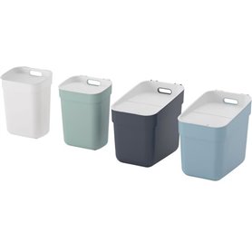 Lot de 4 Poubelles - READY TO COLLECT - CURVER - 2 x 10 L + 2 x 20 L - Blanc/Vert/Bleu/Gris