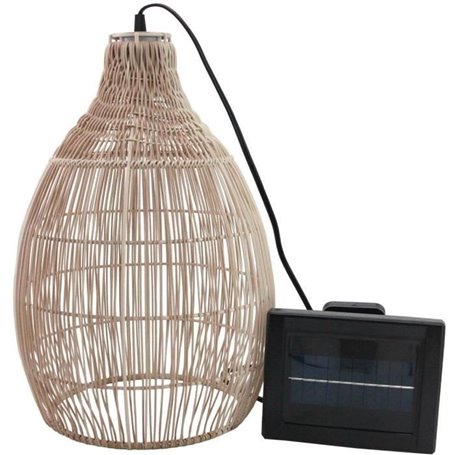 Suspension solaire - LUMISKY - HOLIDAY - H42 cm - Boheme naturel style vannerie tressée - LED blanc chaud