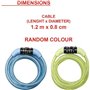 MASTER LOCK Cable Antivol Vélo [1,2 m Câble] [Combinaison] [Extérieur] [Couleur Aléatoire] 8143EURDPROCOL