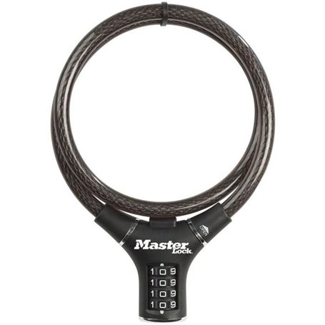 Antivol Vélo - MASTER LOCK - 8229EURDPRO - 90 cm de câble - Noir - Acier torsadé