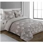 VISION Parure housse de couette réversible GINKO - 100%Coton - 1 housse de couette 260x240cm + 2 taies d'oreiller 65x65cm - Beig