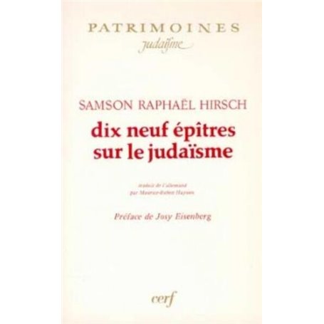 DIX NEUF EPITRES SUR LE JUDAISME