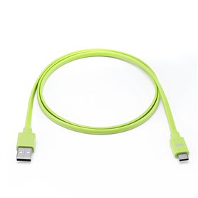 C ble USB-C m le/USB A m le plat 1 m - USB 3.1 gen 2 - vert ne s'emm le pas