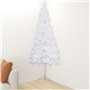 vidaXL Sapin de Noël artificiel d'angle Blanc 150 cm PVC