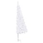 vidaXL Sapin de Noël artificiel d'angle Blanc 150 cm PVC