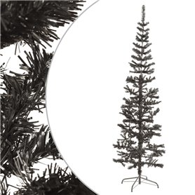 vidaXL Sapin de Noël étroit Noir 180 cm