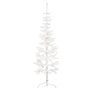 vidaXL Demi sapin de Noël artificiel mince avec support Blanc 120 cm