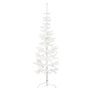 vidaXL Demi sapin de Noël artificiel mince avec support Blanc 180 cm