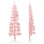 vidaXL Demi sapin de Noël artificiel mince avec support Rose 120 cm