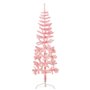 vidaXL Demi sapin de Noël artificiel mince avec support Rose 180 cm