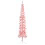 vidaXL Demi sapin de Noël artificiel mince avec support Rose 210 cm