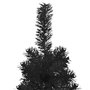 vidaXL Demi sapin de Noël artificiel mince avec support Noir 120 cm