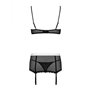 Ensemble de Lingerie en Dentelle Obsessive Maidme S/M Noir