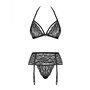 Ensemble de Lingerie en Dentelle Obsessive 838-SEG-1 Noir S/M