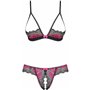 Ensemble de Lingerie Obsessive Tulia Noir S/M