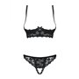 Ensemble de Lingerie en Dentelle Obsessive Letica Noir S/M