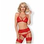 Ensemble de Lingerie Obsessive 838-SEG-3 S/M Rouge S/M