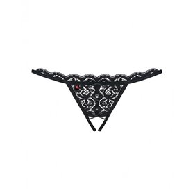 String en dentelle noire Obsessive 831-THC-1 L/XL