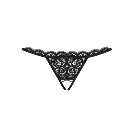 String en dentelle noire Obsessive 831-THC-1 L/XL