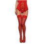 Bas avec porte jarretelles Obsessive OB1472 Rouge S/M