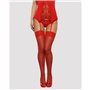 Bas avec porte jarretelles Obsessive OB1472 Rouge S/M