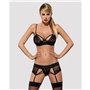 Ensemble de Lingerie en Dentelle Obsessive Wonderia Noir S/M