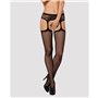 Bas avec porte jarretelles Obsessive Garter stockings S232 S/M/L Noir