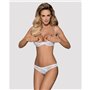 Ensemble de Lingerie en Dentelle Obsessive Alabastra Blanc S/M