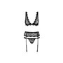 Ensemble de Lingerie en Dentelle Obsessive Emperita Noir S/M