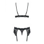 Ensemble de Lingerie en Dentelle Obsessive 810-SEG-1 Noir L/XL