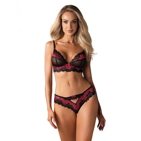 Ensemble de Lingerie Obsessive Tulia Noir S/M