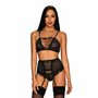 Ensemble de Lingerie Obsessive Basitta Noir S/M