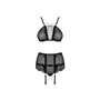 Ensemble de Lingerie Obsessive Basitta Noir S/M