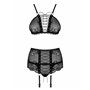 Ensemble de Lingerie Obsessive Basitta Noir S/M